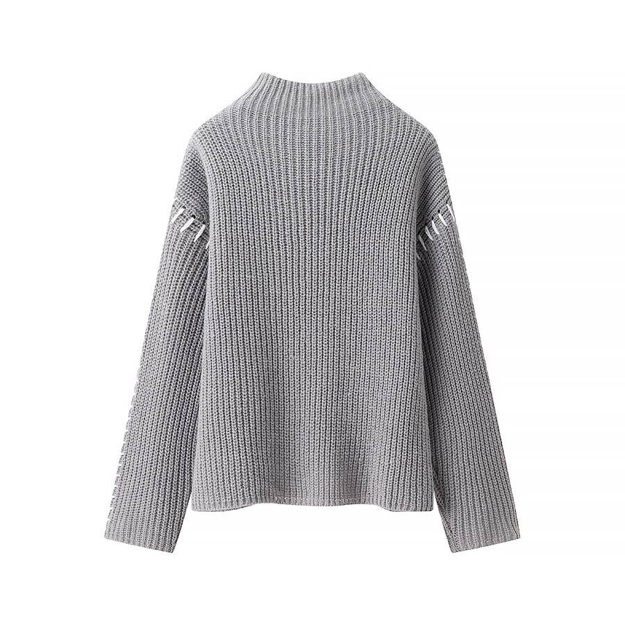 Stylish Long Sleeve Parisian Round-Neck Knitwear
