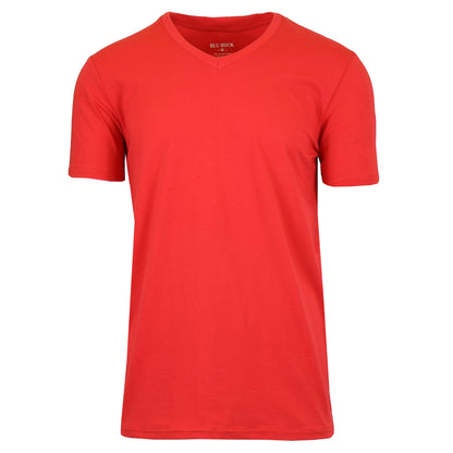 Men's Short Sleeve V-Neck Cotton Stretch Tees