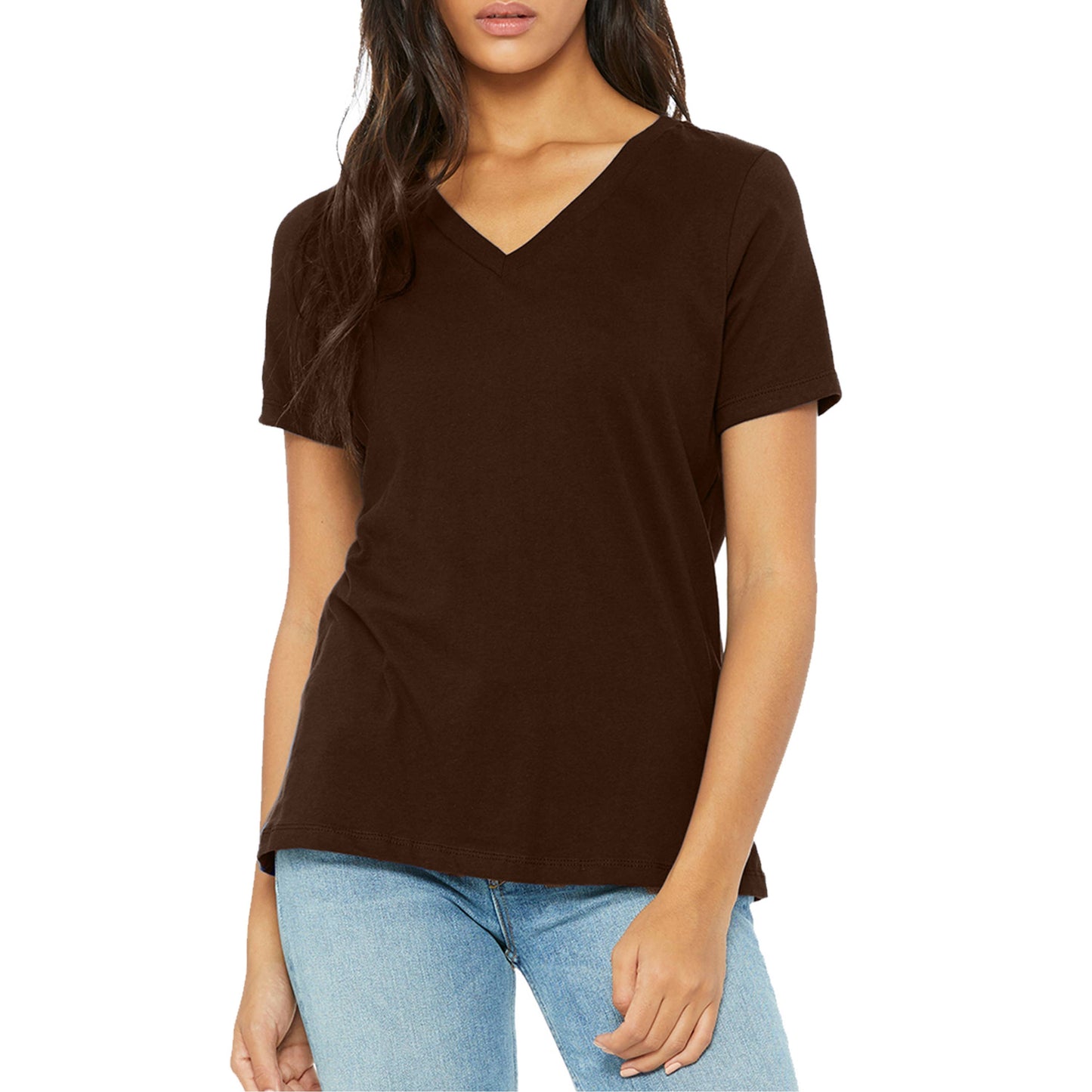 Women's Loose Fitting Premium Short Sleeve V-Neck Tees