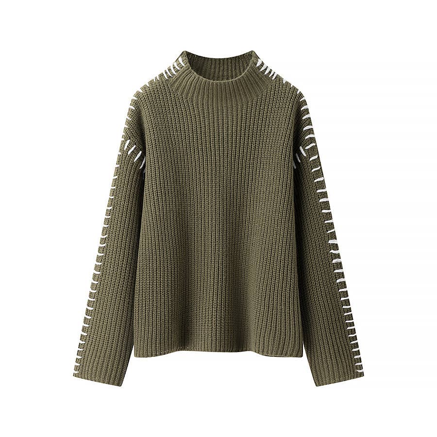 Stylish Long Sleeve Parisian Round-Neck Knitwear
