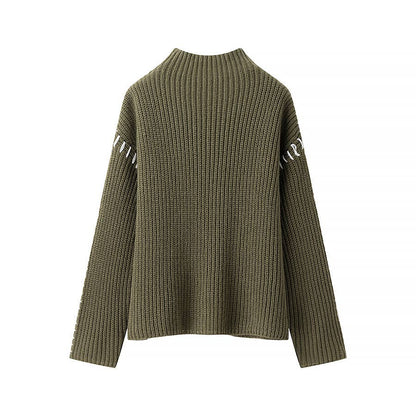 Stylish Long Sleeve Parisian Round-Neck Knitwear