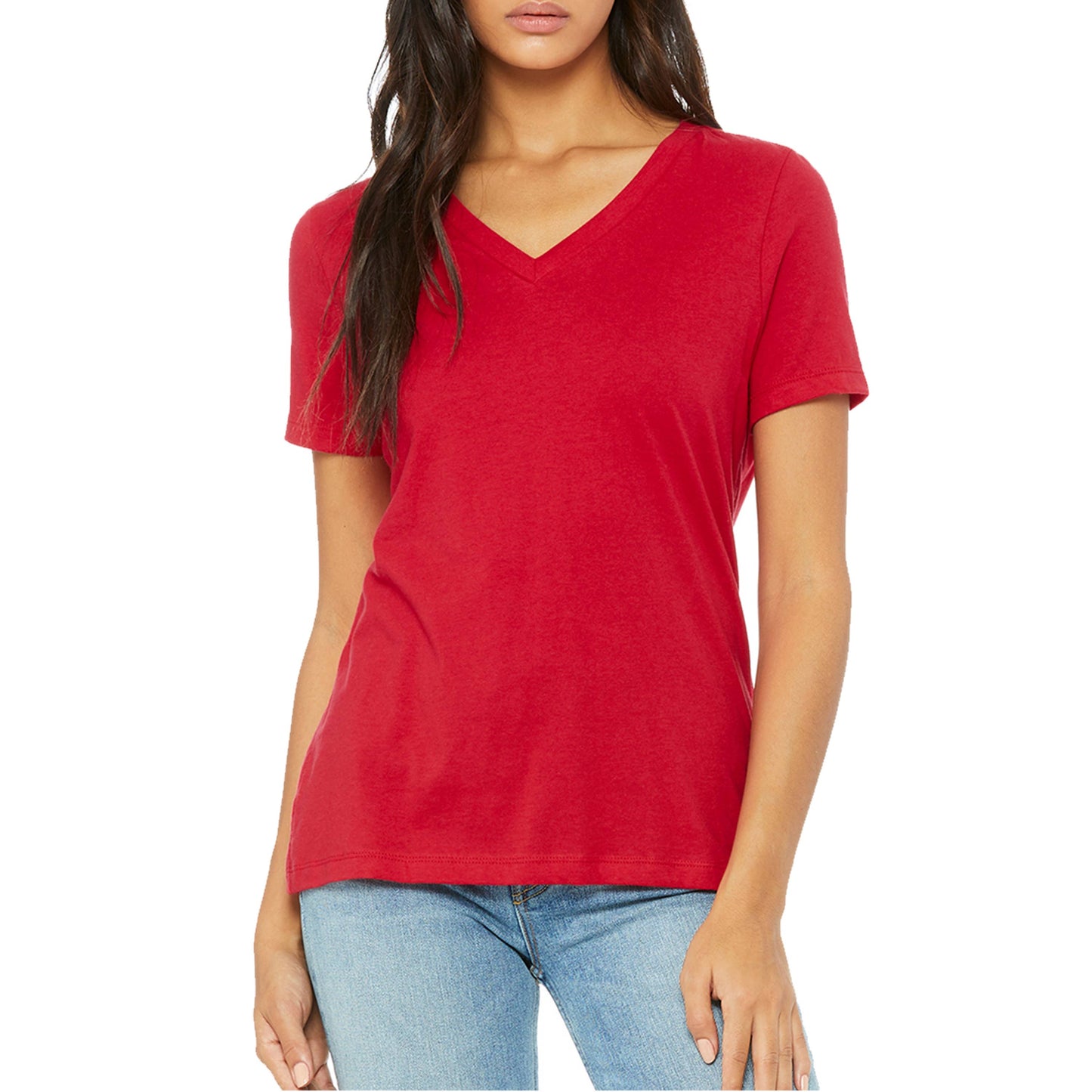Women's Loose Fitting Premium Short Sleeve V-Neck Tees
