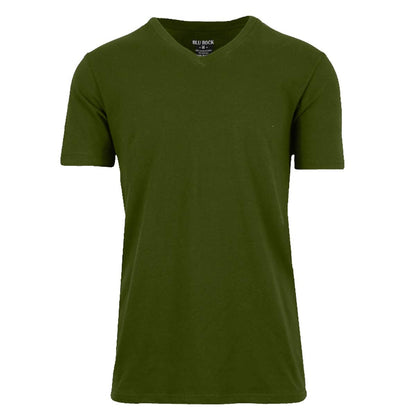 Men's Short Sleeve V-Neck Cotton Stretch Tees