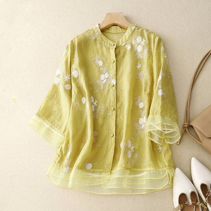 Chiffon Embroidered Shirt
