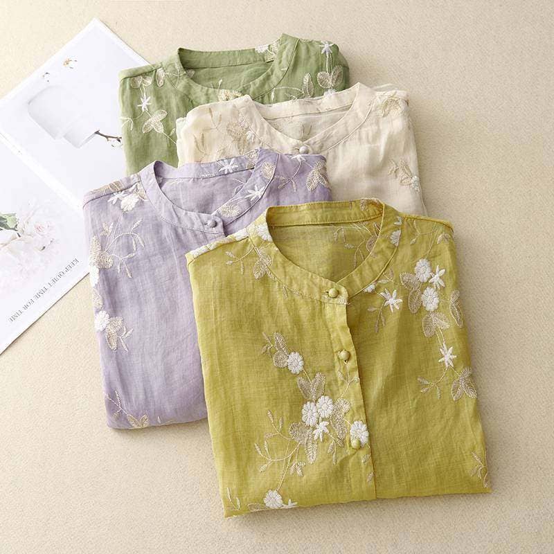Chiffon Embroidered Shirt