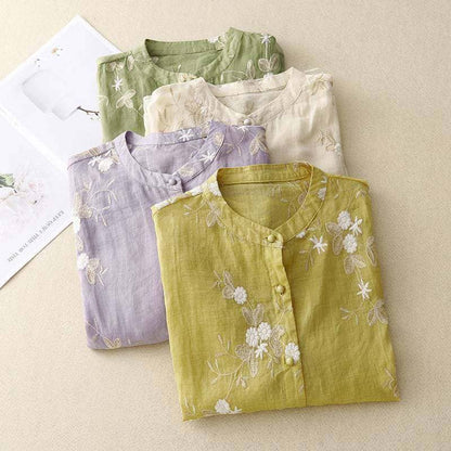 Chiffon Embroidered Shirt