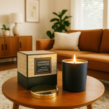 Blue Caribbean Teakwood Candle