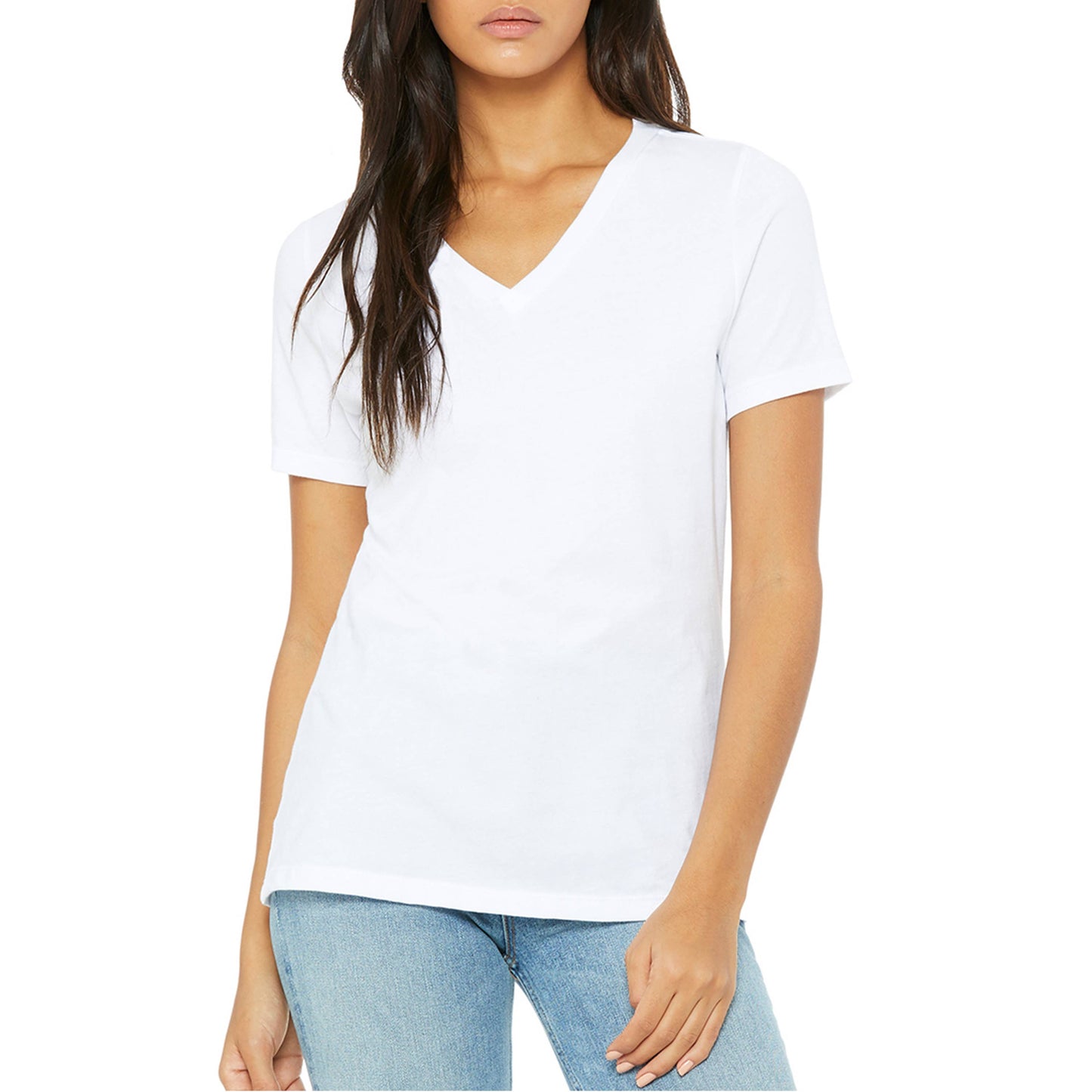 Women's Loose Fitting Premium Short Sleeve V-Neck Tees