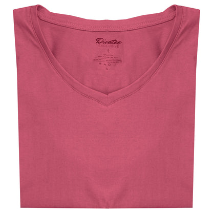 Women's Relaxed Fit Short Sleeve Cotton V-Neck Tees