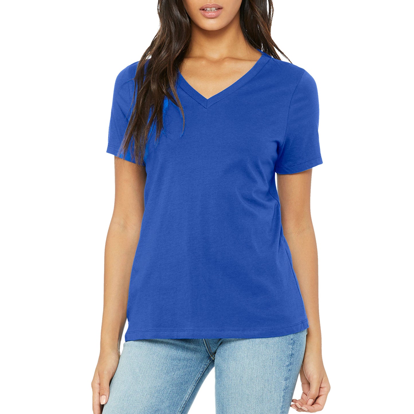 Women's Loose Fitting Premium Short Sleeve V-Neck Tees