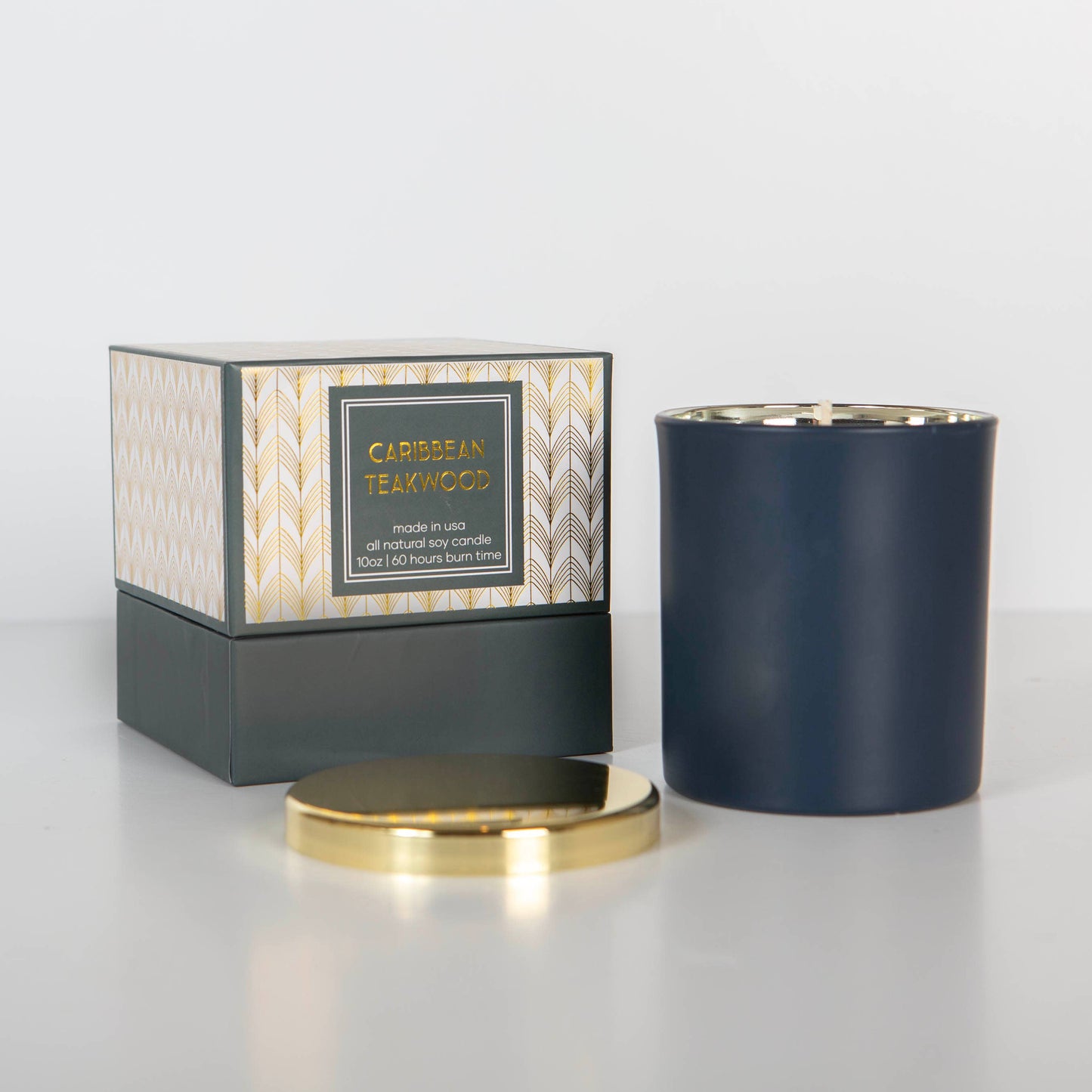 Blue Caribbean Teakwood Candle