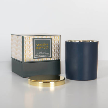 Blue Caribbean Teakwood Candle