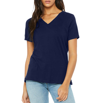 Women's Loose Fitting Premium Short Sleeve V-Neck Tees