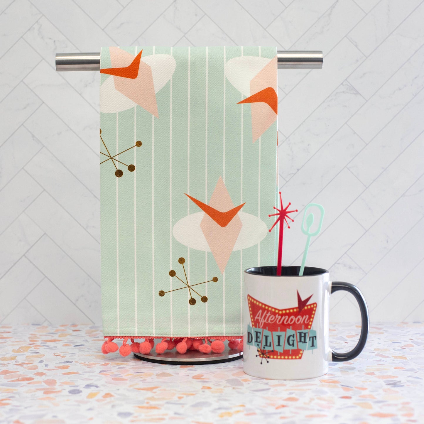 MCM Retro Atomic Tea Towel